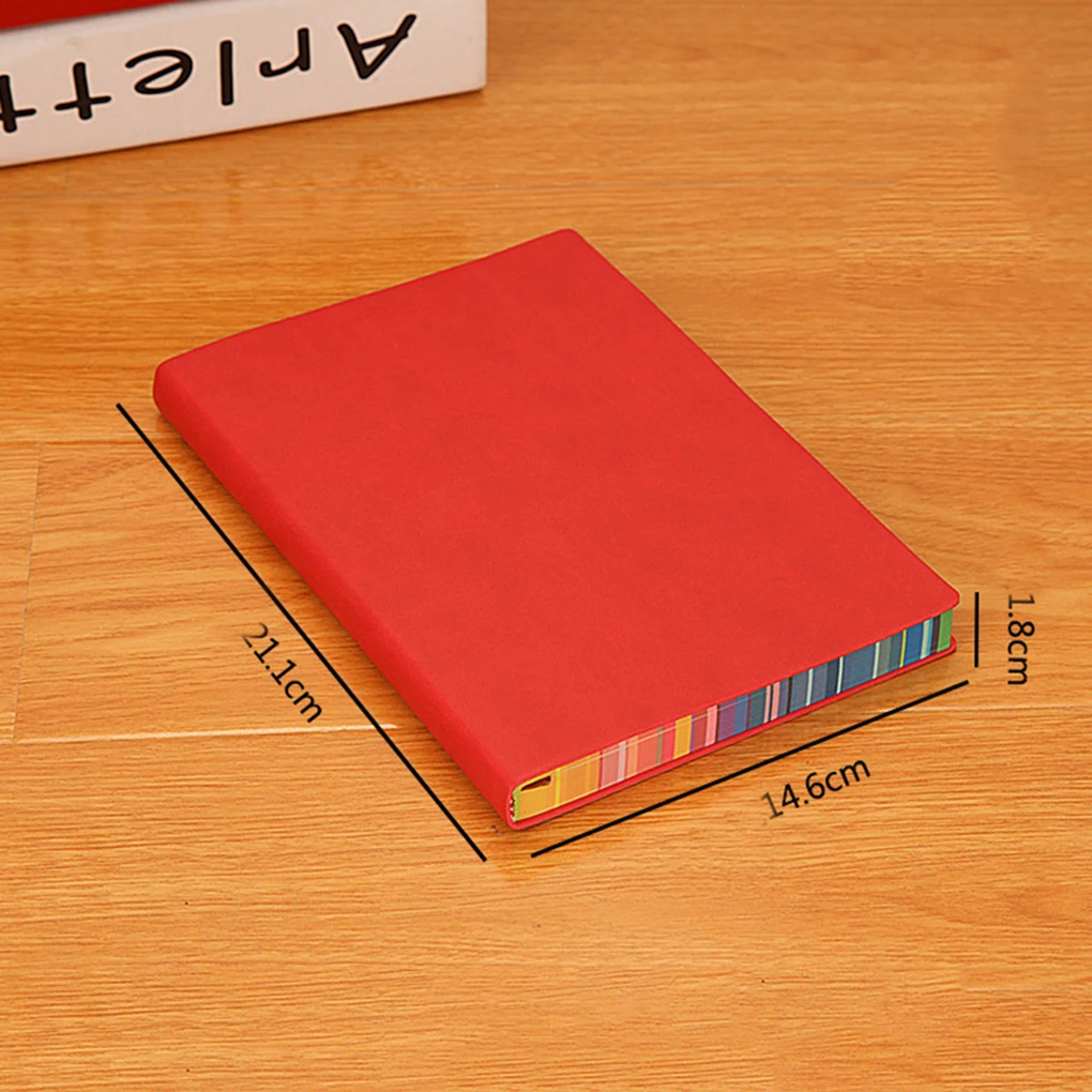 

A5 PU Leather Cover Notebook School Office Stationery Colorful Edge Note Book Daily Memos Travel Journal Agenda