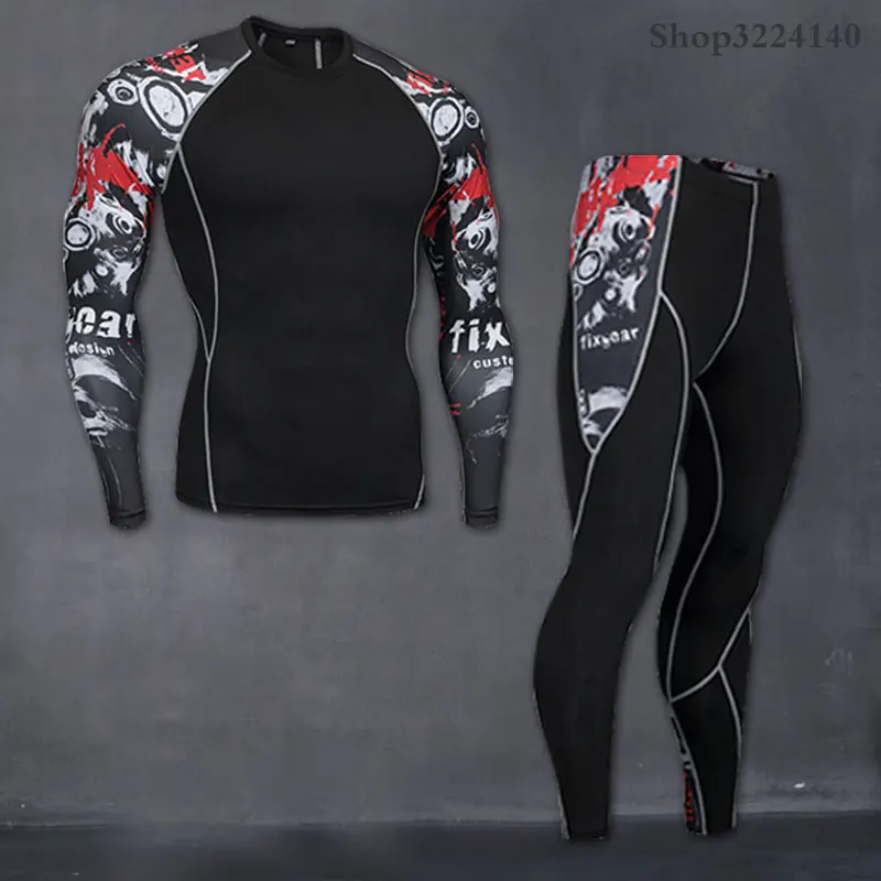 Футболка мужская компрессионная с длинным рукавом и 3D принтом волка|t-shirt gym|long sleeve