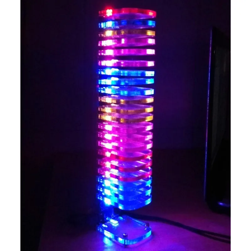 Aiyima светодиодный индикатор музыкального аудио спектра 21 уровень дисплей Электронный Diy наборы VU метр башня Diy Кристалл звуковая колонка