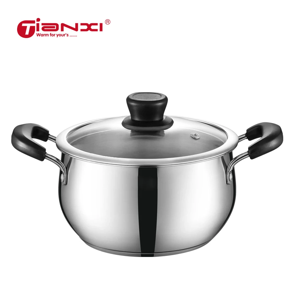 

Stainless Steel pot Soup Pot Non-stick pan Cooker Double handle pot Kitchenware baby Thick bottom Hot pot Noodles Kitchen TG30