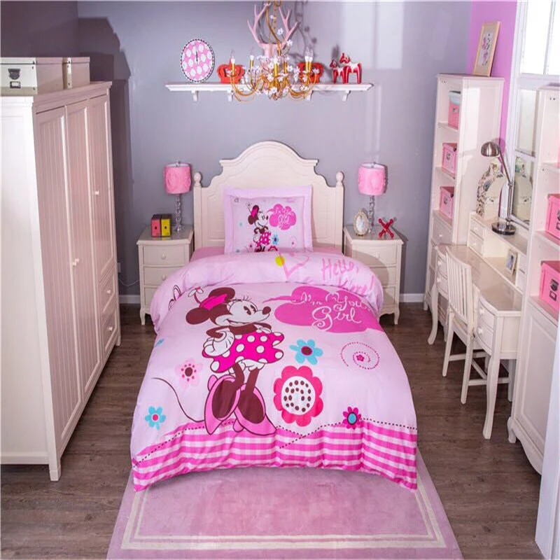 

2019 new Cartoon Girl Princess pink Bed Cover Bedding Set Twin Queen Duvet Cover Set Girl Gift Children Bedroom Decor