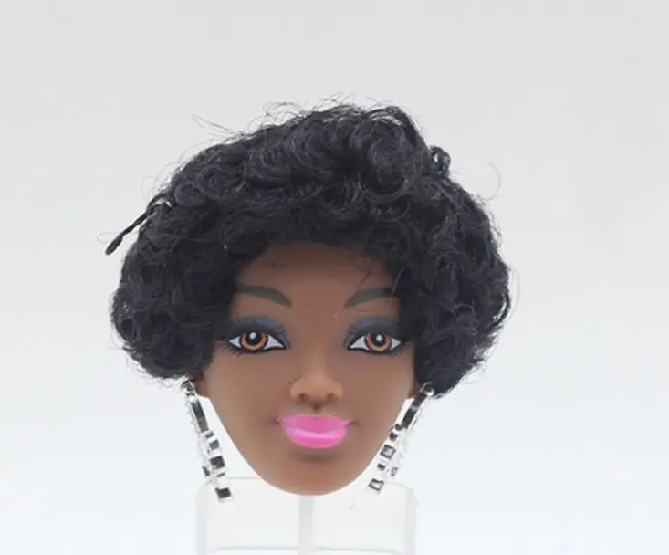Черная голова куклы/черная кожа волос АФРИКАНСКАЯ кукла аксессуары для головы DIY косплей для 1/6 Барби игрушка кукла игрушки для девочек подарок - Цвет: 6