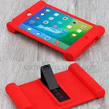 Para ipad mini 1/2/3 retina crianças seguro à prova de choque de borracha silicone caso suporte capa com kickstand(China)