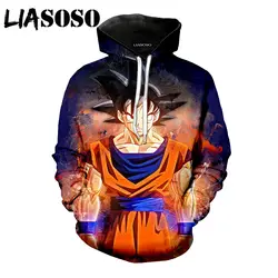 LIASOSO 2018 Новые повседневные свободные модная одежда, 3D печать Dragon Ball Супер Saiyan мужские и женские толстовки S-6XL DN2012