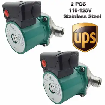 

2 PCS * 110-120V Circulating Pump NPT 3/4'', 3-Speed Stainless Steel Circulator Pump for Solar Heater