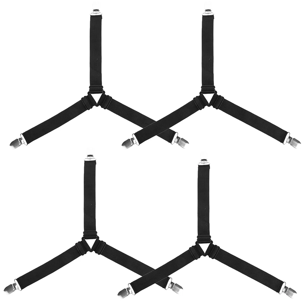 4 шт./компл. 0,98 дюймов Регулируемый 3-сторонний выход Кровать Зажим для листов нейлон кровати нержавеющей стали зажим для листов Наматрасники зажим вставку внутрь эластичного ремешка 6 цветов