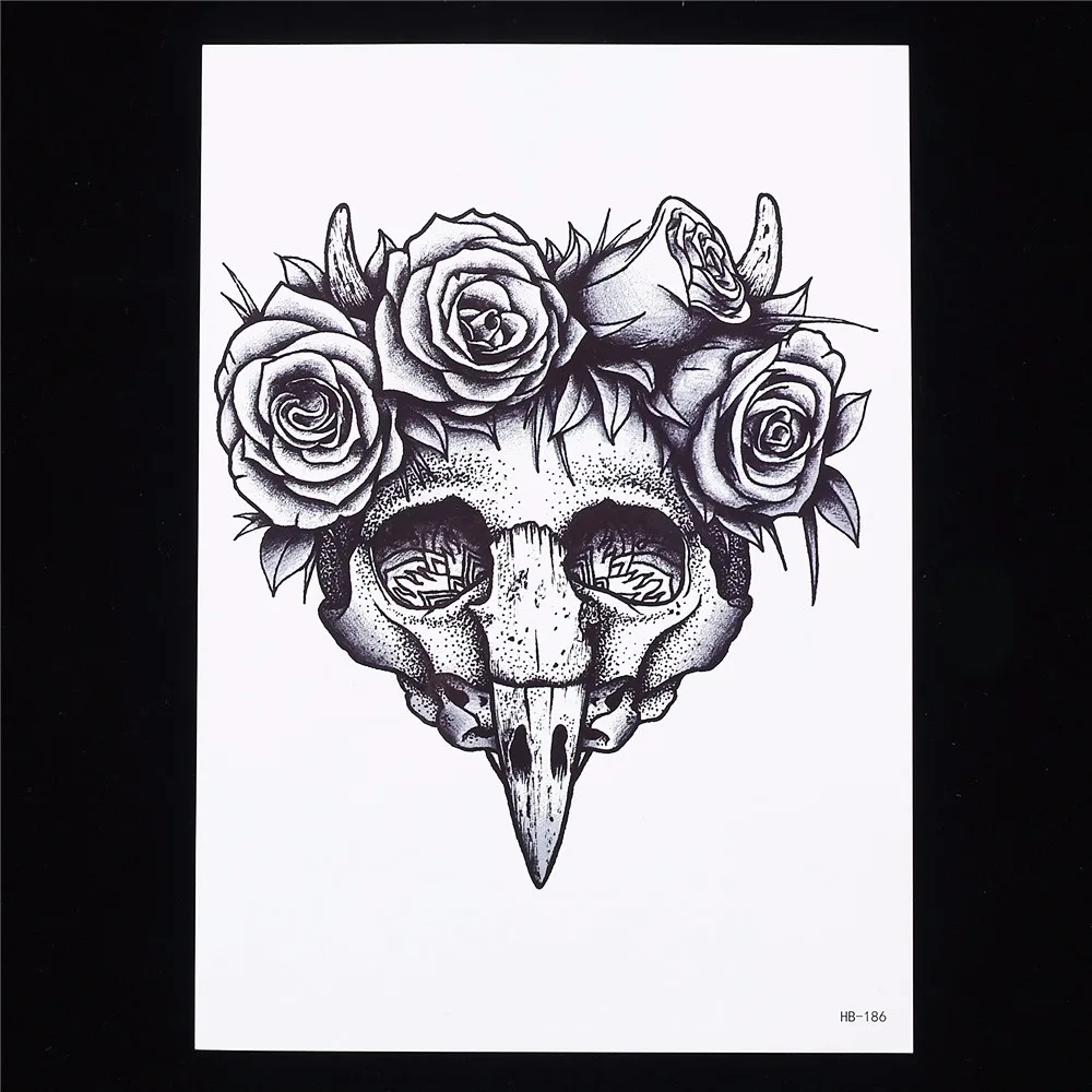 8 Pieces Rose Flower Pattern Design Tattoo Sticker Sand Clock Heart Temporary Leg Body Art Tattoo Sticker Sexy DIY Product HB#40 (8)