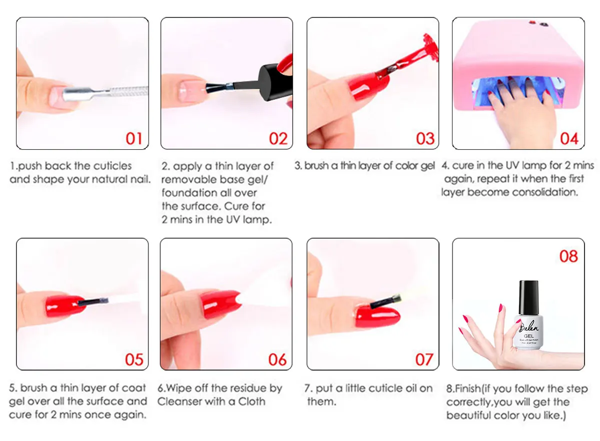 Belen, 7 мл, 79 цветов, чистый черный, белый, красный, розовый цвет, Гель-лак для ногтей, УФ-светодиодный, требуется базовое верхнее покрытие, Гель-лак, Полупостоянный лак