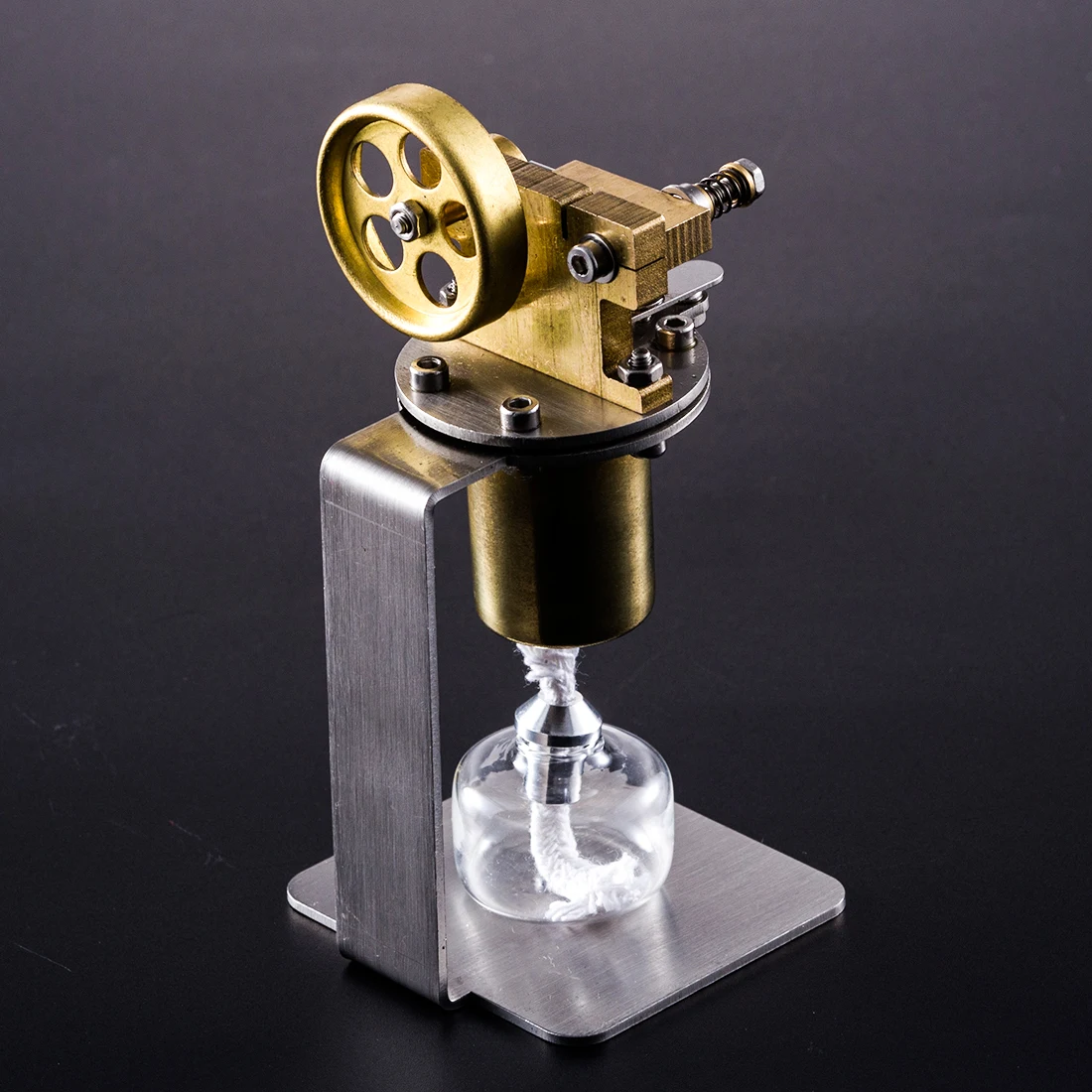 

Rowsfire 1 Pcs All-Metal Horizontal Single Cylinder DIY Steam Engine Stem Model Set Test Kit With High Quality