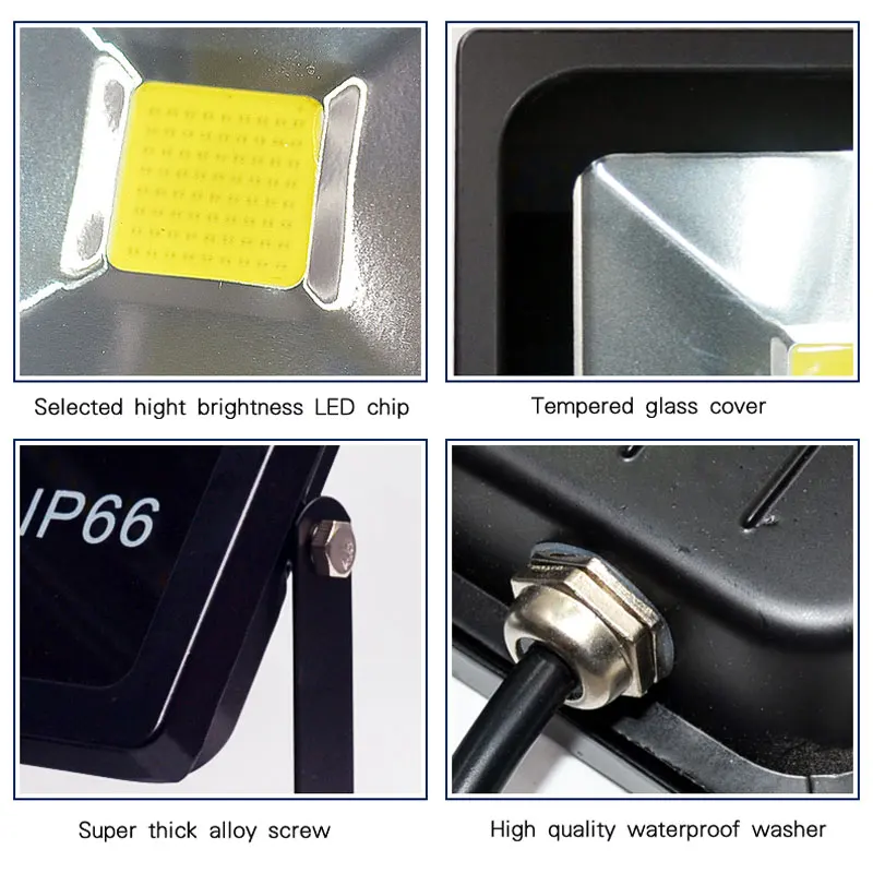 Светодиодный прожектор Водонепроницаемый IP66 IP6510W 20 Вт 30 Вт 50 Вт отражатель лампа Smart IC 220 В светодиодный наружный прожектор