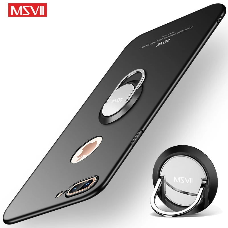 

MSVII Cases For Apple iPhone 7 8 Plus Case Cover Finger Ring Skin Coque 8Plus Case Metal Holder For iPhone7 iPhone8 Plus Cover
