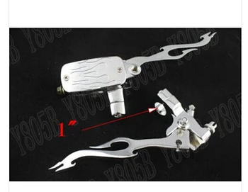

Chrome Flame 1" Handlebar Brake Clutch Levers Reservoir For Kawasaki Vulcan Classic VN 400 VN500 VN800 VN 900 1200 1500 1600