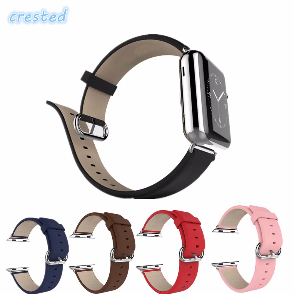 

CERESTED genuine leather strap for apple watch band 42mm/38 First Layer Cattle Leather With Classic Buckle for iwatch 1 2 3