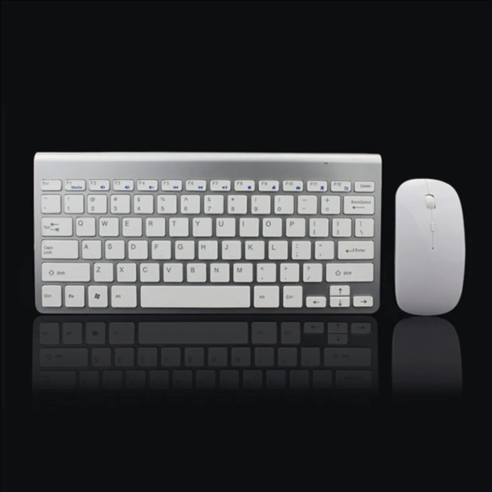 

hot-2.4Ghz Ultra-Thin Wireless Keyboard And Mouse Combo With USB Receiver Mouse Keyboard set For Apple PC WindowsXP/7/8/10 sil