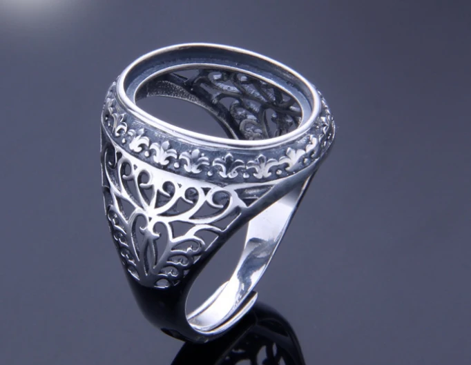 

13*17mm 925 STERLING SILVER women men Semi Mount Bases Blanks base blank Pad VINTAGE ring rings Setting set jewelry gift A1261