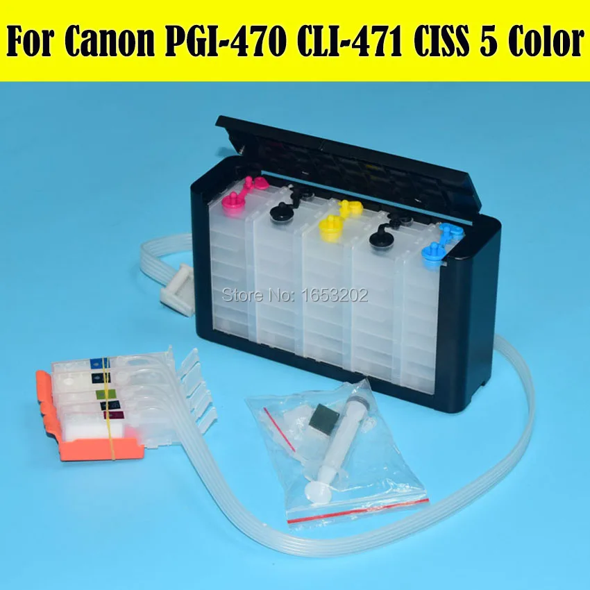 5 اللون فارغة كيبك الحبر نظام العرض مستمر لكانون PGI-470 CLI-471 لكانون كيبك طابعة MG5740 MG6840