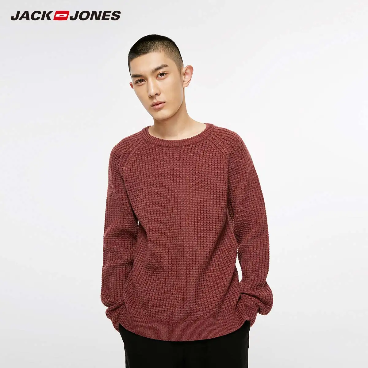 JackJones осенние мужские шерстяные вязаные | 218324538 - Цвет: BROWN STONE