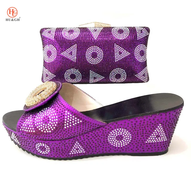 

New Fashion African Shoe And Bag Set For Party Italian Shoe With Matching Bag New Design Shoes And Bag Set High Heels Slipper