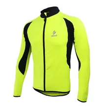 Cuzaekii мужская термо флис MTB велосипед Велоспорт Джерси Спорт на открытом воздухе одежда куртка флуоресцентный зеленый для весны и осени