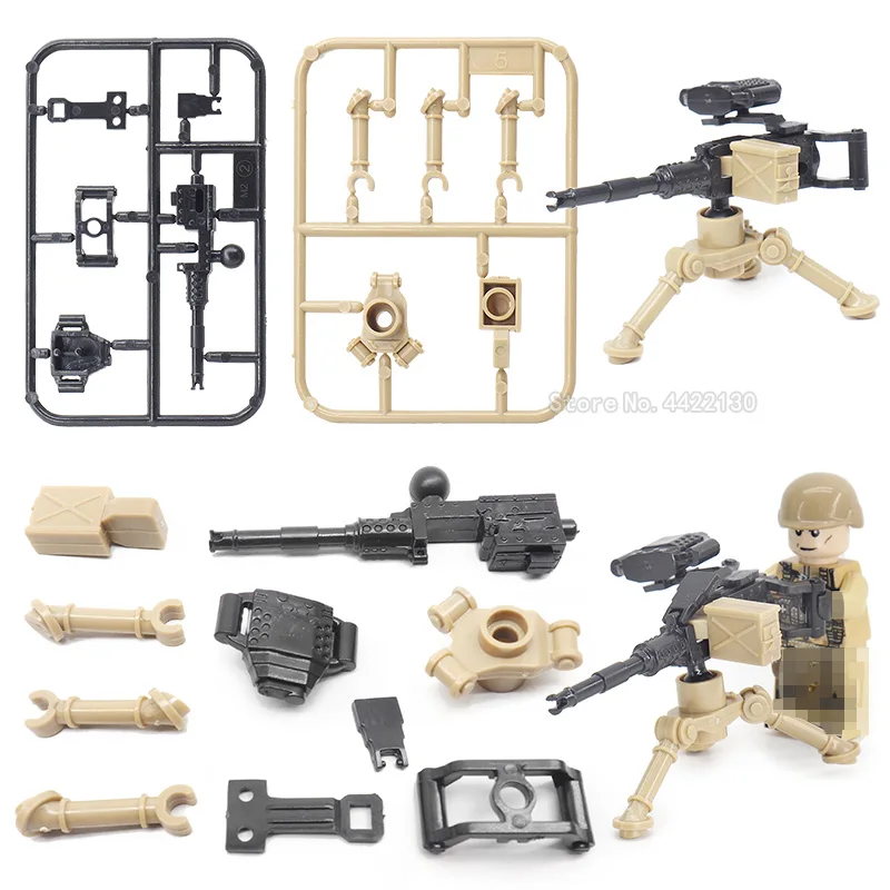 

Military M2 Heavy machine gun Building Blocks German army Mini Weapons Fight Figures Special Forces ww2 Assemble Toy YouZhengle