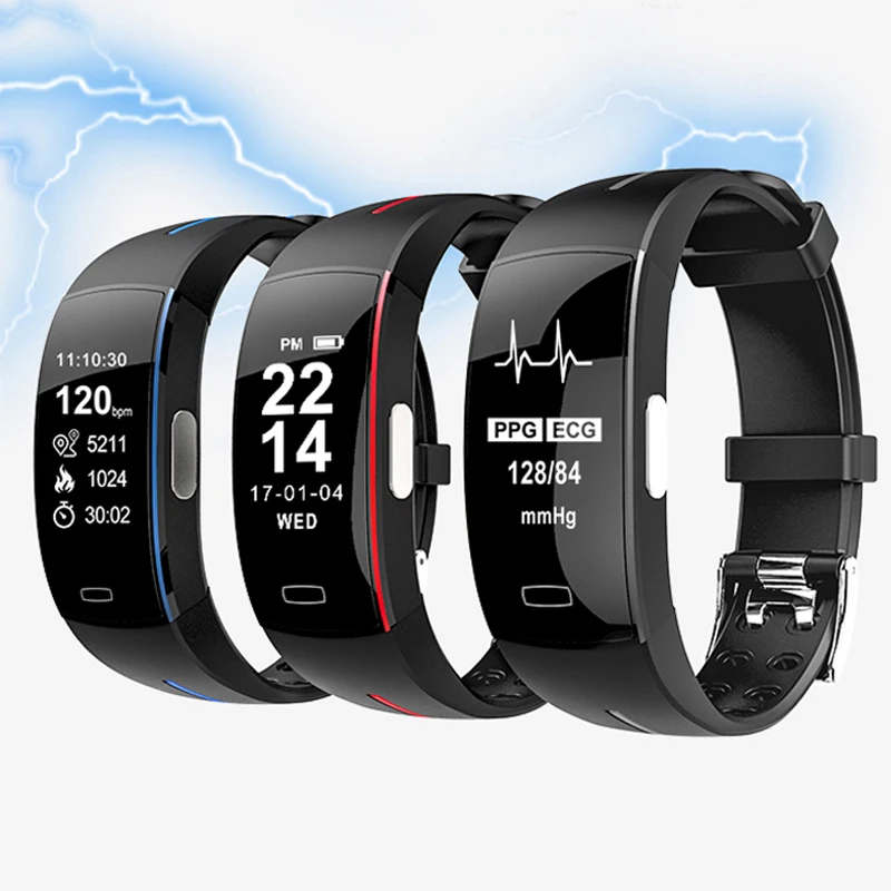 

RUIJIE P3 Smart Band ECG+PPG Blood Pressure Real-time Heart Rate Monitoring Pedometer Fitness Tracker Sports Bracelet