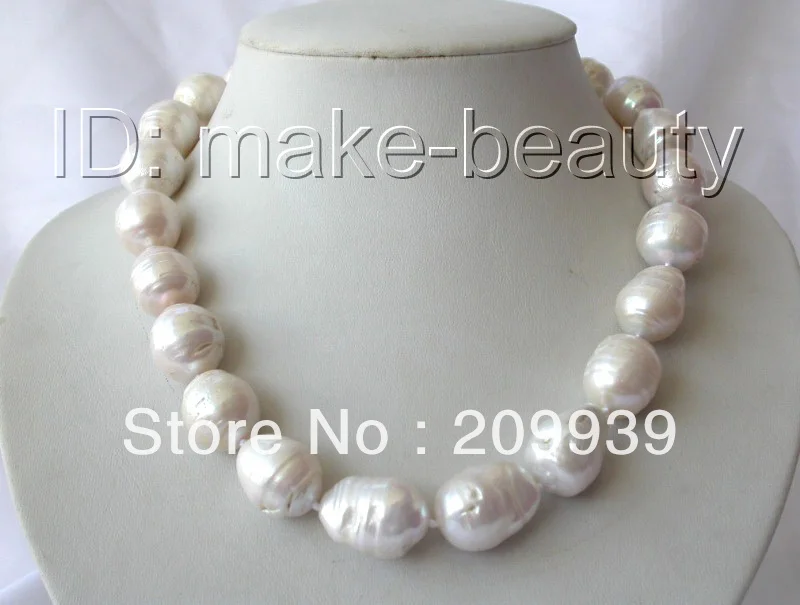

huij 001993 baroque white reborn keshi freshwater cultured pearl necklace