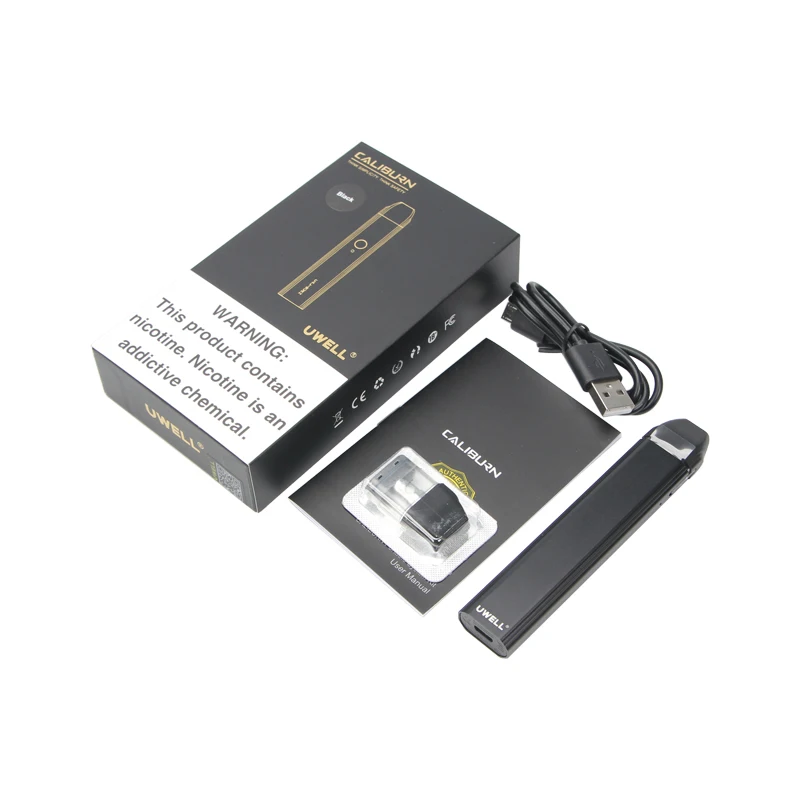 UWELL Caliburn Pod Системы комплект 520 мА/ч, Батарея 11 Вт испаритель 2 мл картридж Топ-заполнения электронных сигарет Vape ручка вейпер
