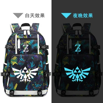 

The Legend of Zelda:Breath of the Wild Game Printing Zelda Backpack Canvas School Bags USB Charging Laptop Backpack Travel Bags