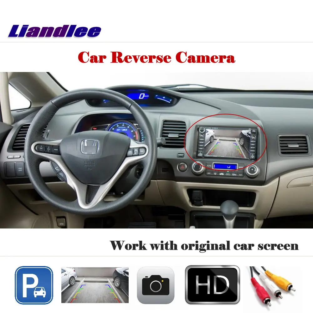 Автомобильная камера заднего вида Liandlee для Honda Civic 2011 ~ 2016/камера работа с