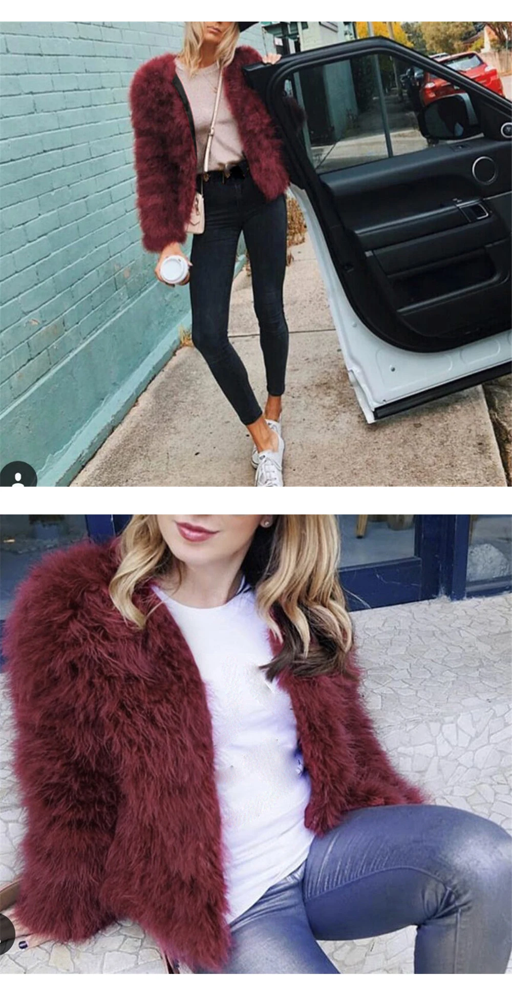 Fashionable and recreational coat female autumn winter new fund of imitation fur ostrich hair is short paragraph coat (12)