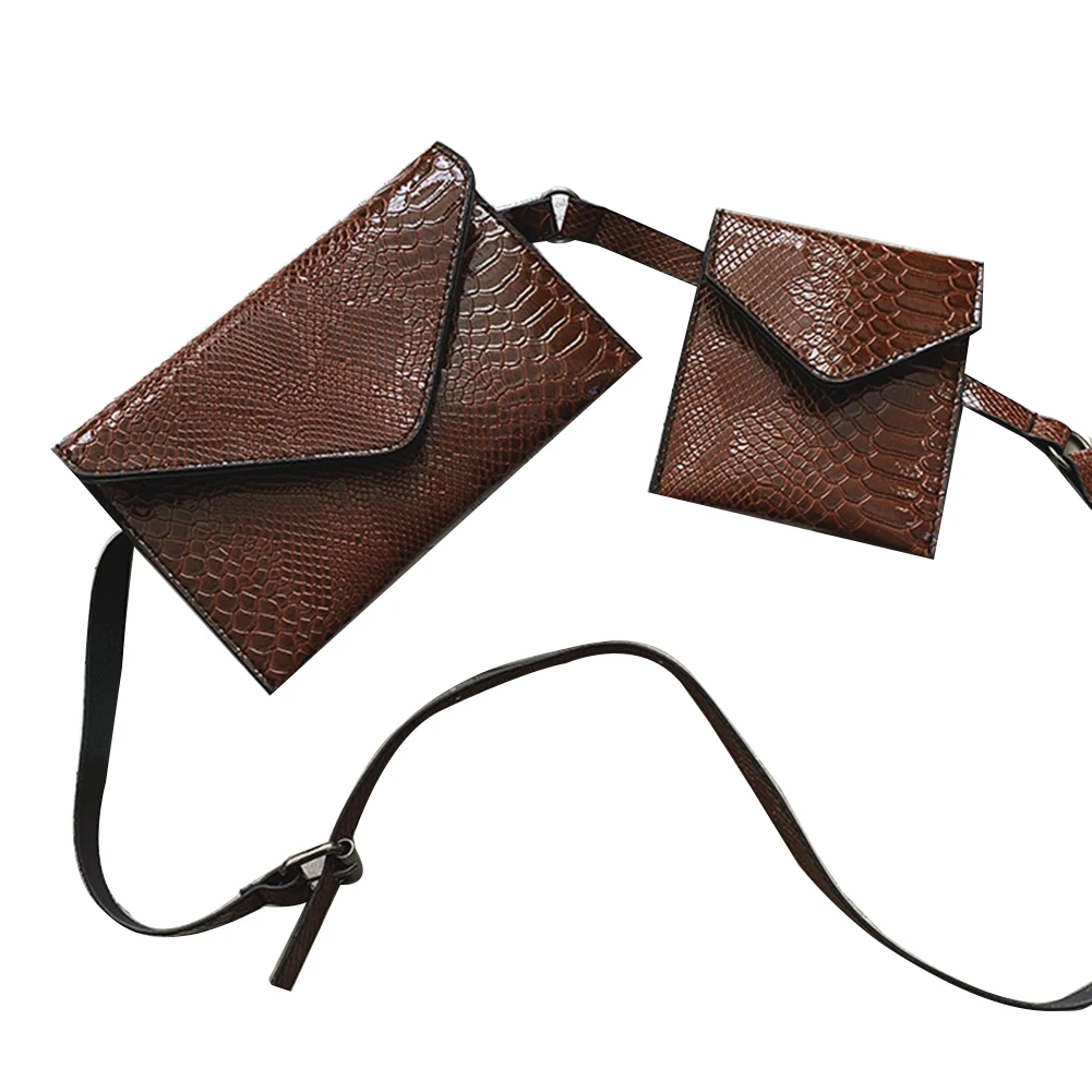 Лидер продаж 2 шт./компл. для женщин Крокодил зерна Crossbody конверт мешок талии Фанни сумка Подарочный пакет