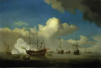 

GOOD quality Dutch Netherland Dutch ships returning with their prizes to Goeree after the Four Days Battle print painting-
