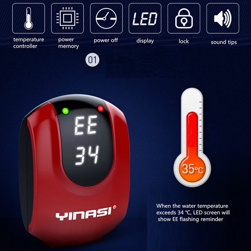 1x50W-1200W цифровой погружной водонагреватель для аквариума, термостат для воды