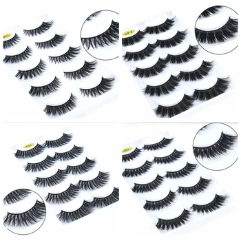 

NEW 5 pairs 100% Real Fake Mink Eyelashes 3D Natural False Eyelashes 3d Mink Lashes Soft Eyelash Extension Makeup Kit Cilios