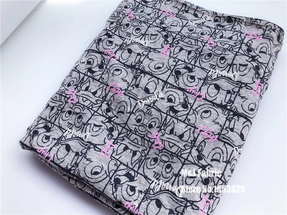 50x165 см белка Утка ребенок мягкий хлопок lycтрикотажная ткань с принтом вязаная трикотажная ткань DIY детская юбка ткань