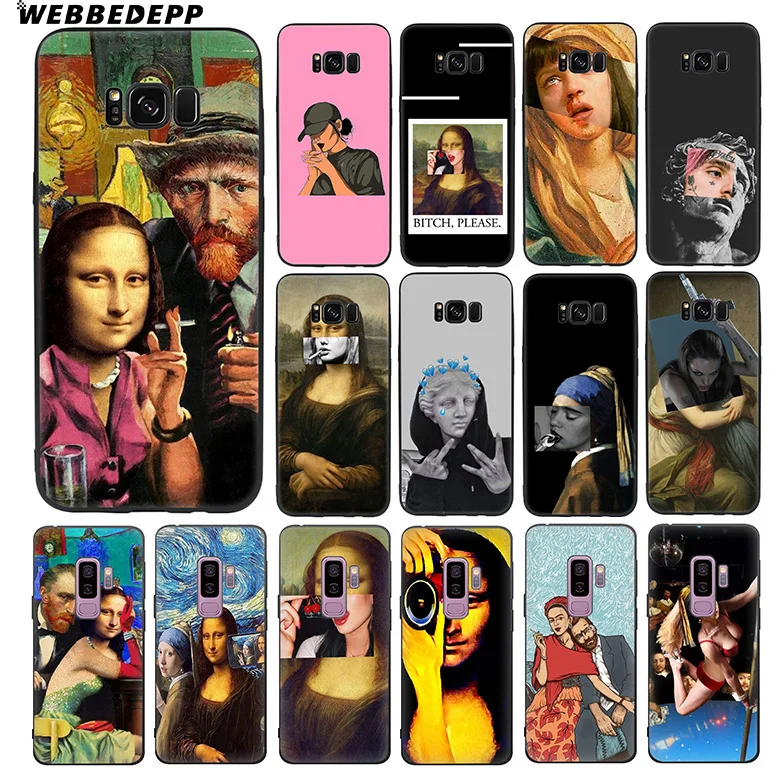 WEBBEDEPP Mona Lisa Van Gogh Мягкий ТПУ силиконовый чехол для Samsung Galaxy S10 S10e S9 S8 Plus S7 S6 Edge &amp J6 |