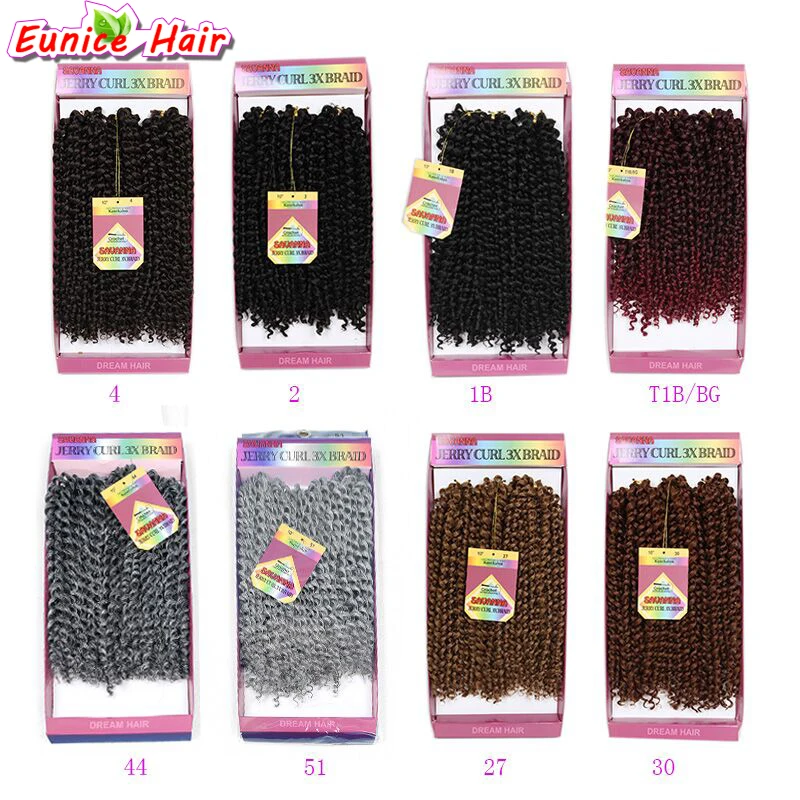 

Best Synthetic Hair Extension Ombre 1B/BUG Freetress Curly Braiding Hair Freetress Deep Wave Hairpiece Free tress Jerry Curl