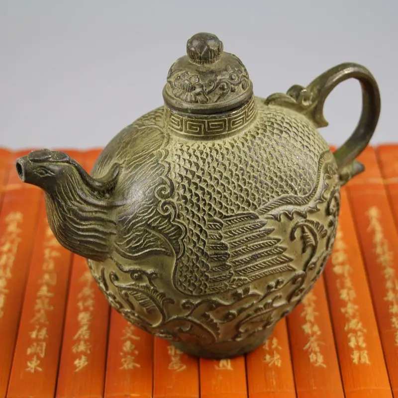 Bronze antiques miscellaneous antique teapot Phoenix teapotin Statues