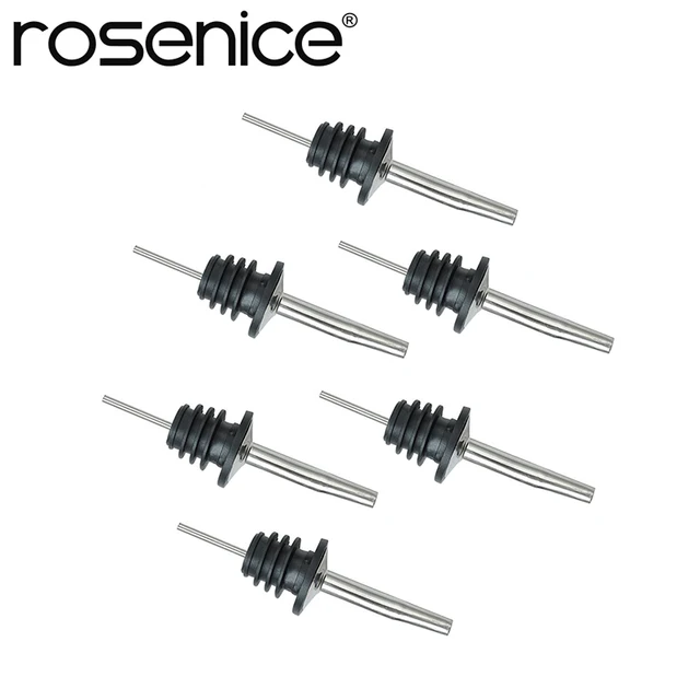 6pcs Stainless Olive Oil Steel Free Flow Pourers Liquor Bottle Pourer Wine Spout Dispenser