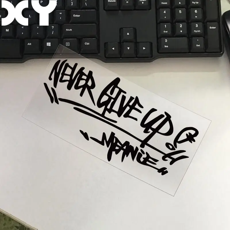 

Motorcycle Sticker Never Give Up Car Reflective Stickers Waterproof Stikers for Cars