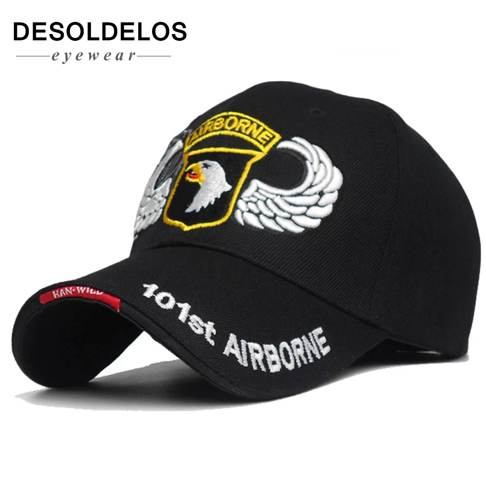 

101st Airborne Division Mens Baseball Caps US Army Cap Snapback Hats AIR FOREC Sport Tactical Cap Dad Hat 5 Panel Bone