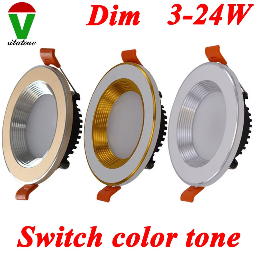 Бесплатная доставка затемнения Диммер переключатель цветовом тоне AC85 265V 3 Вт 5 7 9