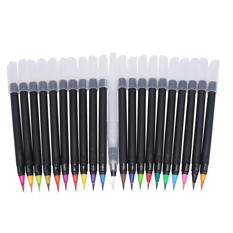 5 sets/105 pcs Colorful Watercolor Painting Pen Premium Soft Brush Pen Set Coloring Books Manga Comic Calligraphy Art Marker