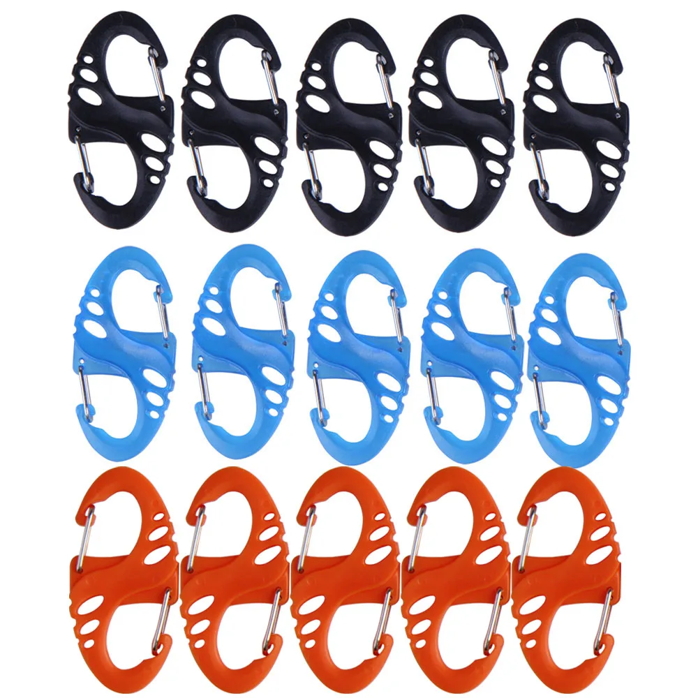 

5Pcs/Lot S Type Backpack Clasps Climbing Carabiners EDC Keychain Camping Bottle Hooks Paracord Tactical Survival Gear 3 Colors