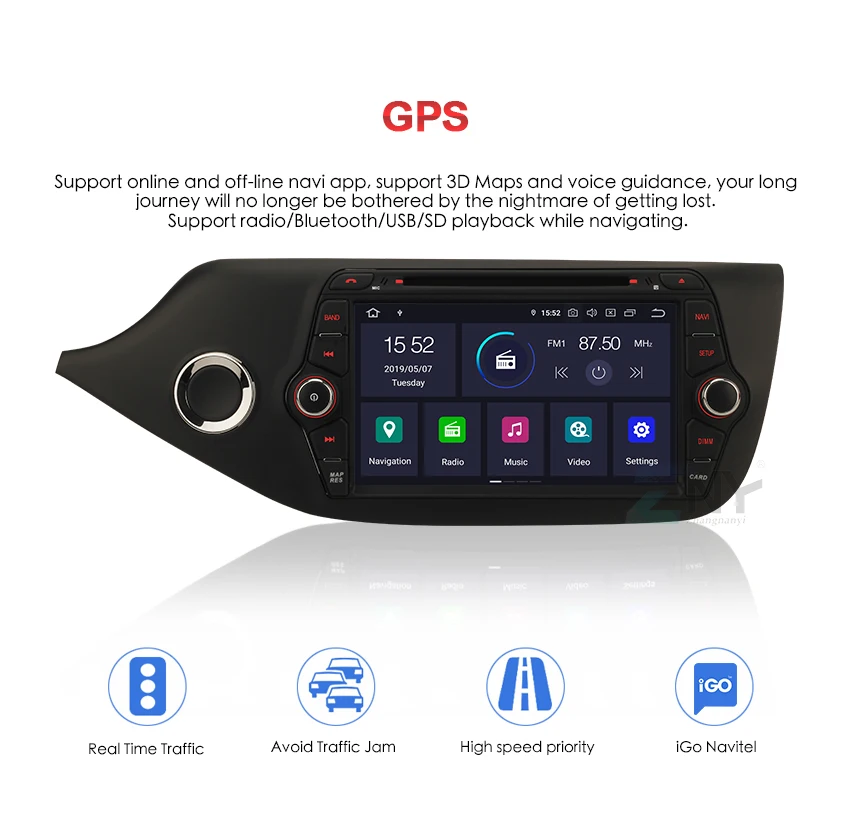 Top Android 9.0 CarPlay 2 Din Auto Radio For Kia Ceed 2012-2018 Bluetooth Wifi 8" IPS Display GPS Navigation Audio Video Multimedia 11