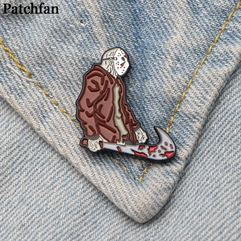 Patchfan пятница 13th из цинкового сплава для галстука значки para рубашка сумка Одежда
