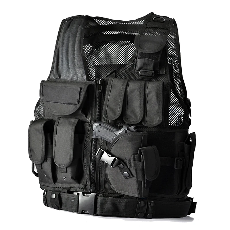 Green police or Military tactical vest wargame tac...