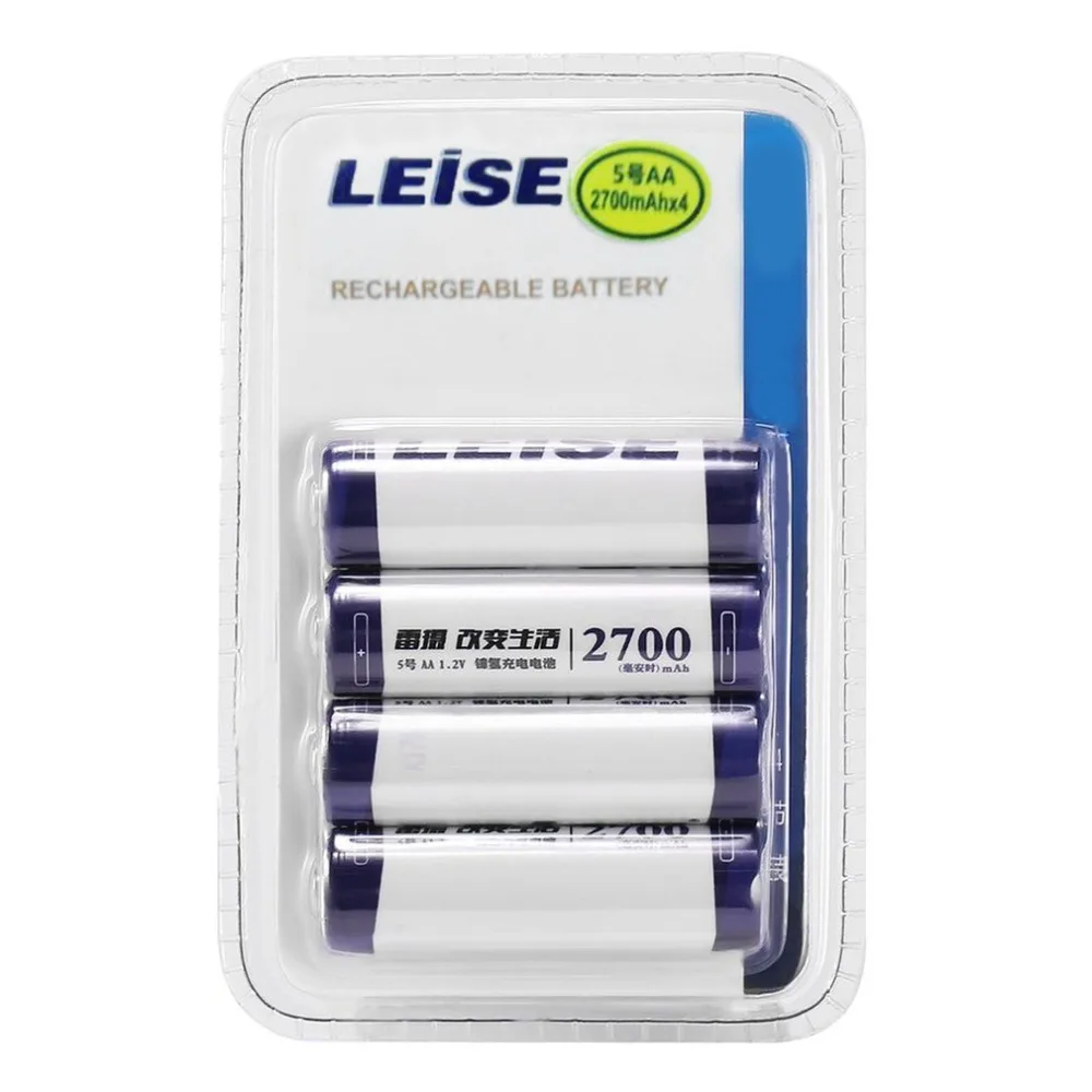 

Leise High Capacity AA 4pcs 2700mAh Ni MH Rechargeable Batteries Suitable For Remote Control Toys/ Camera/ Microphone