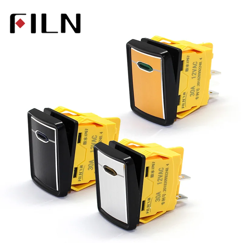 

new design 30A/250V Heavy Duty 4 pin DPST IP67 Sealed Waterproof t85 Auto Boat Marine Rocker Switch with LED 12V 24V 110V 220V