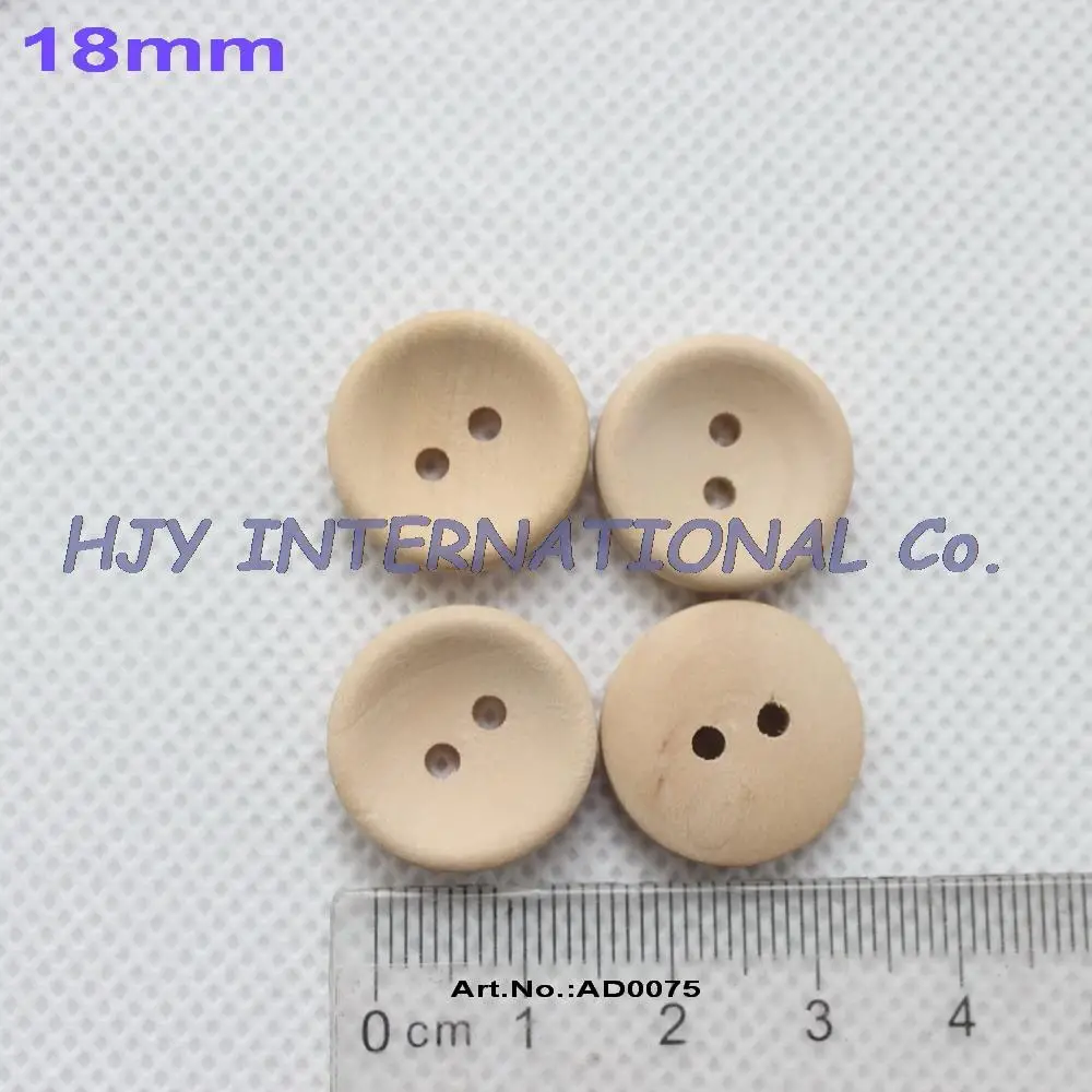 

18mm Unfinished Personalized button plain wooden button with your own message or shop name - AD0075